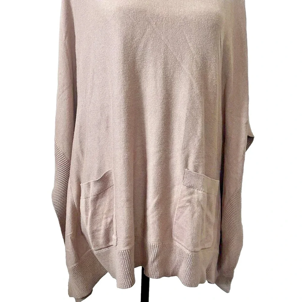 Michael Kors NWT Camel Turtleneck Poncho Sweater Cape Oversized Knit Women S